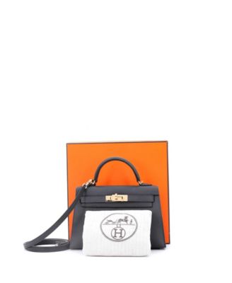 Kelly 20 Handbag Grey Epsom with Permabrass Hardware