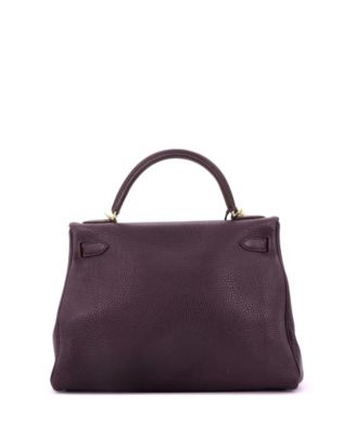 Kelly 32 Handbag Purple Togo with Gold Hardware