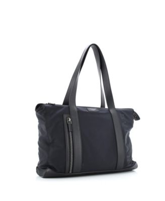 Medium Fragment Zip Tote Nylon with Leather