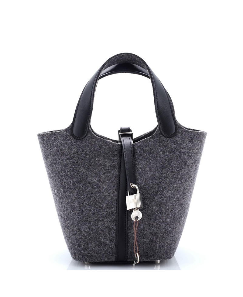 Pre-owned Pre-owned Hermes Hermes Pm Picotin Lock Bag Felt With Leather