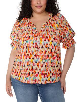 Liverpool Los Angeles Plus - Short Sleeve Woven Top