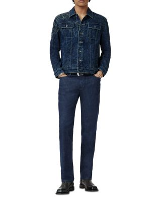 Anthony Regular Fit Embroidered Denim Trucker Jacket  