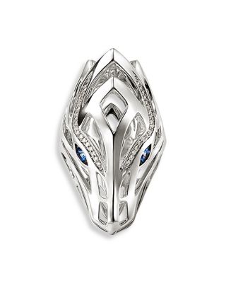 JOHN HARDY - Men's Sterling Silver Naga Blue Sapphire & Diamond Dragon Ring