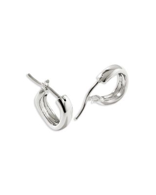 Sterling Silver Surf Huggie Hoop Earrings