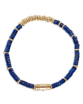 14K Yellow Gold Heishi Lapis Lazuli Bracelet