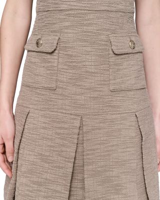 Textured Tweed Square Neck Mini Dress