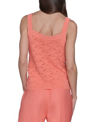 Fan Detail Sweater Tank Top