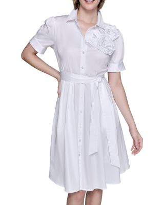 Flower Corsage Shirtdress