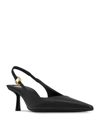 SAINT LAURENT - Women's Vendome Flared Stiletto Mid Heel Slingback Pumps