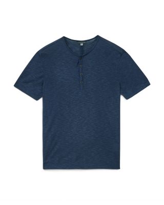 Biello Slim Fit Short Sleeve Henley Shirt  