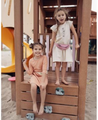 Girls' Boxy Belt Bag Short Sleeve Dress - Little Kid