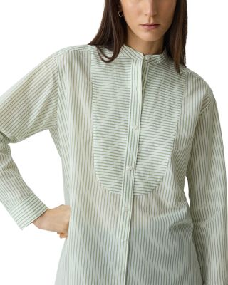 Curved Hem Tuxedo Shirt