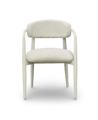 Annika Textured Fabric Outdoor Dining Arm Chair