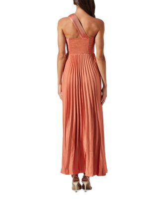 Rasya One Shoulder Pleated Maxi Dress