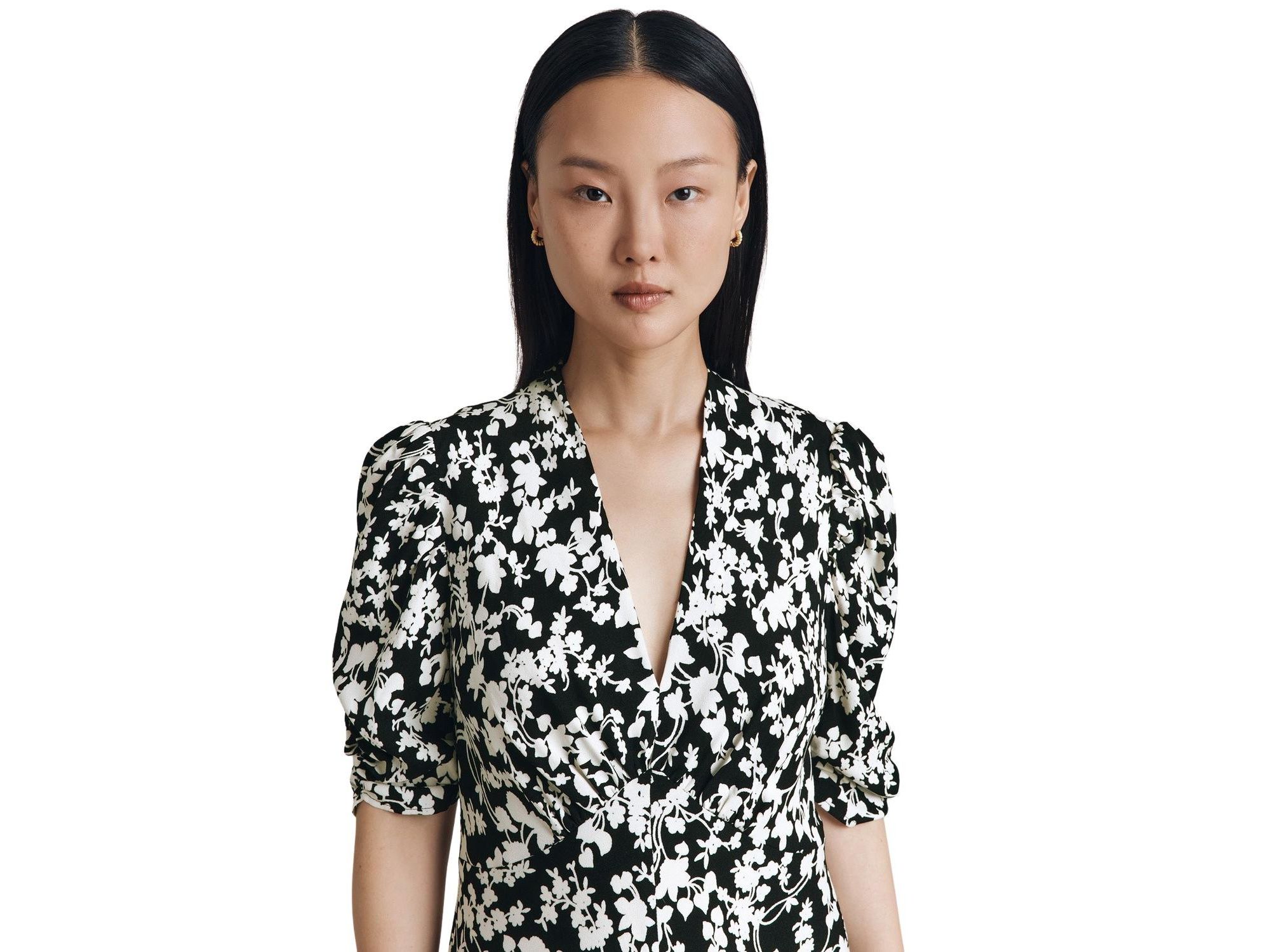 Madi Crepe Floral Midi Dress — Image 4