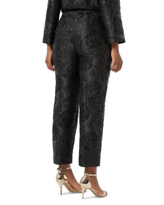 Demetra Floral Jacquard Pants 