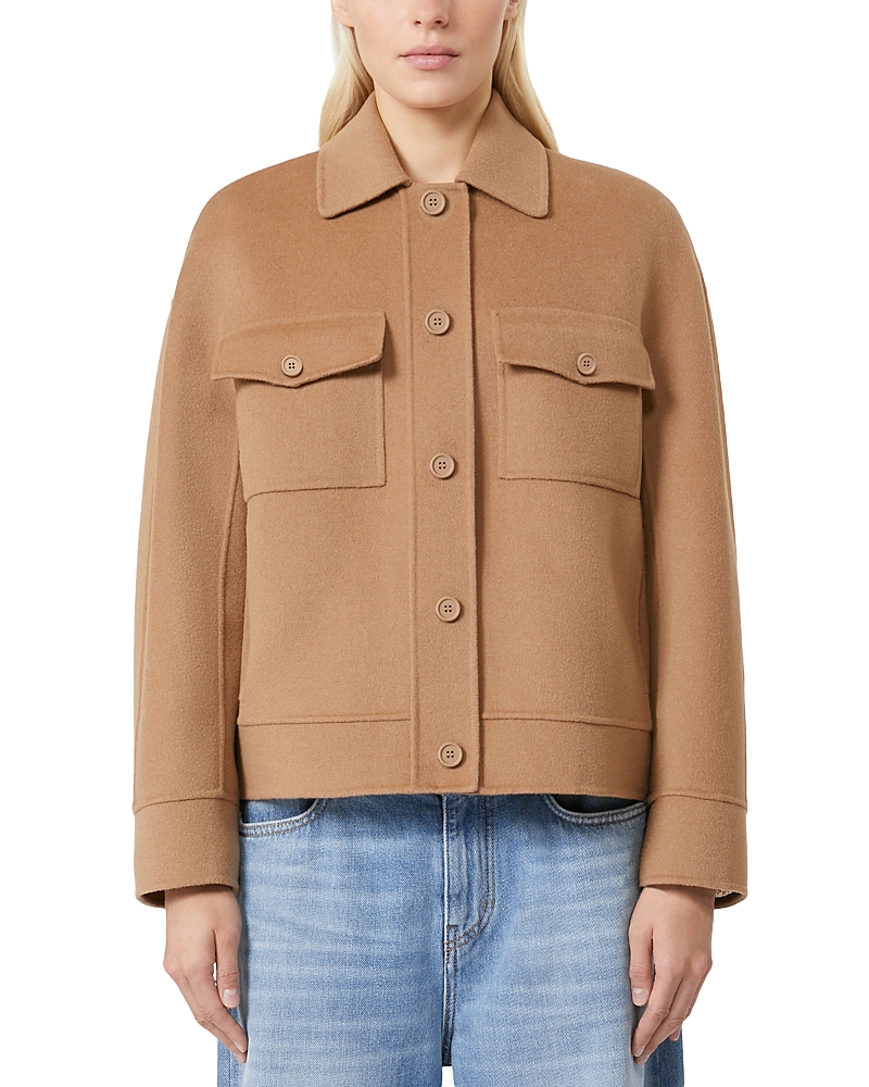 Max Mara Boxy Cropped Jacket In Brown