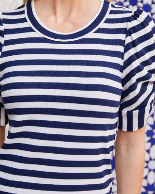 Stripe Twist Sleeve Top