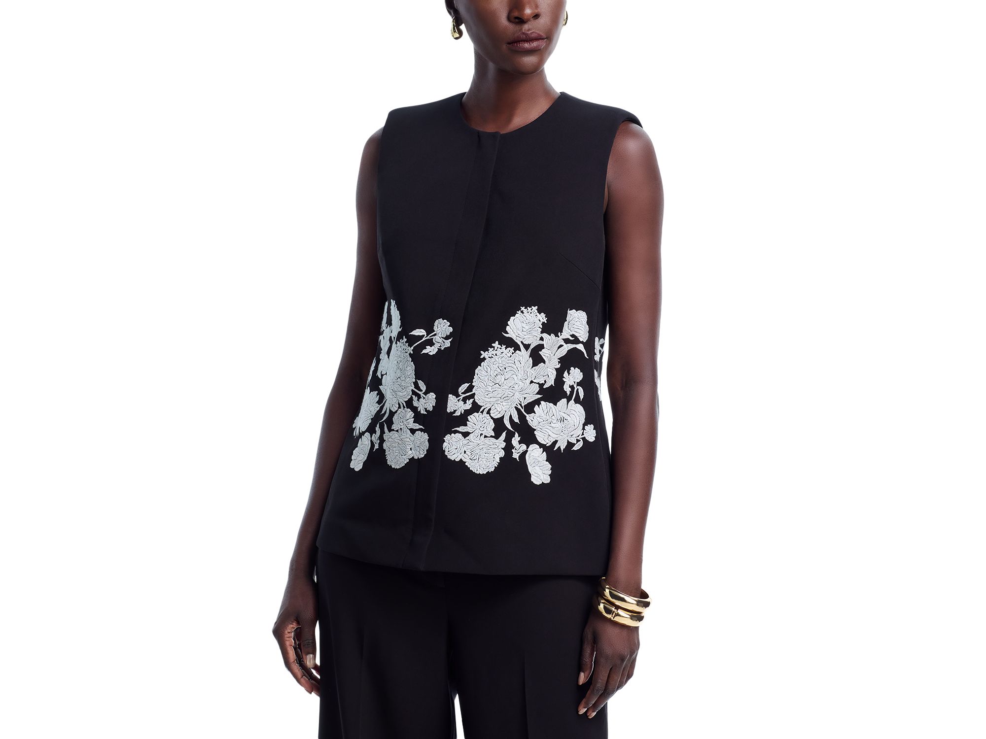 Isla Embroidered Sleeveless Jacket - Image 1