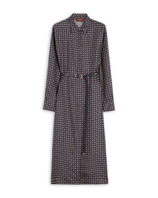 Mister Navy Silk Shirt Dress