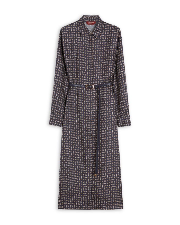 Mister Navy Silk Shirt Dress