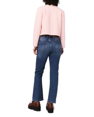 Topstitched Cropped Cardigan