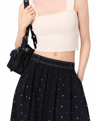 Studded Cropped Shirt & Skirt 
