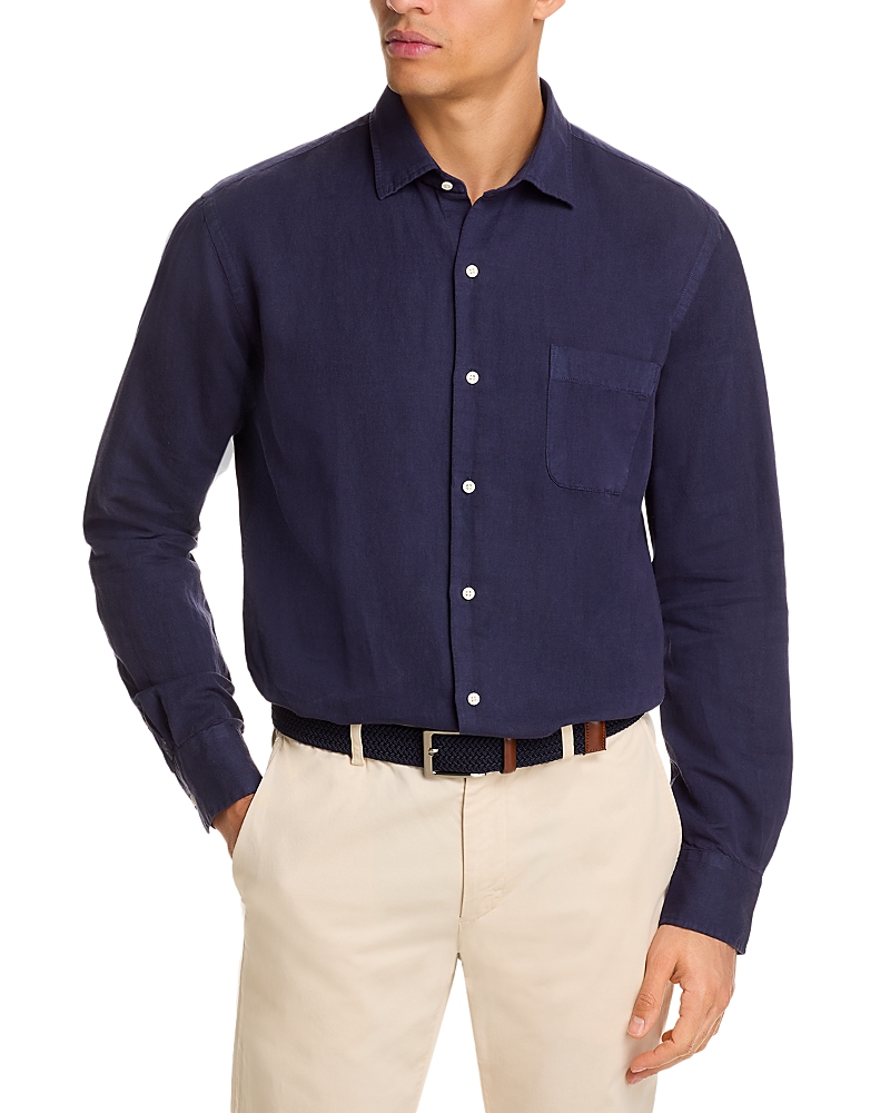 Peter Millar Canal Linen Cotton Sport Shirt