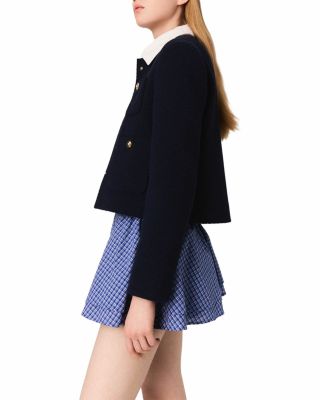 Cropped Tweed Jacket With Removable Collar