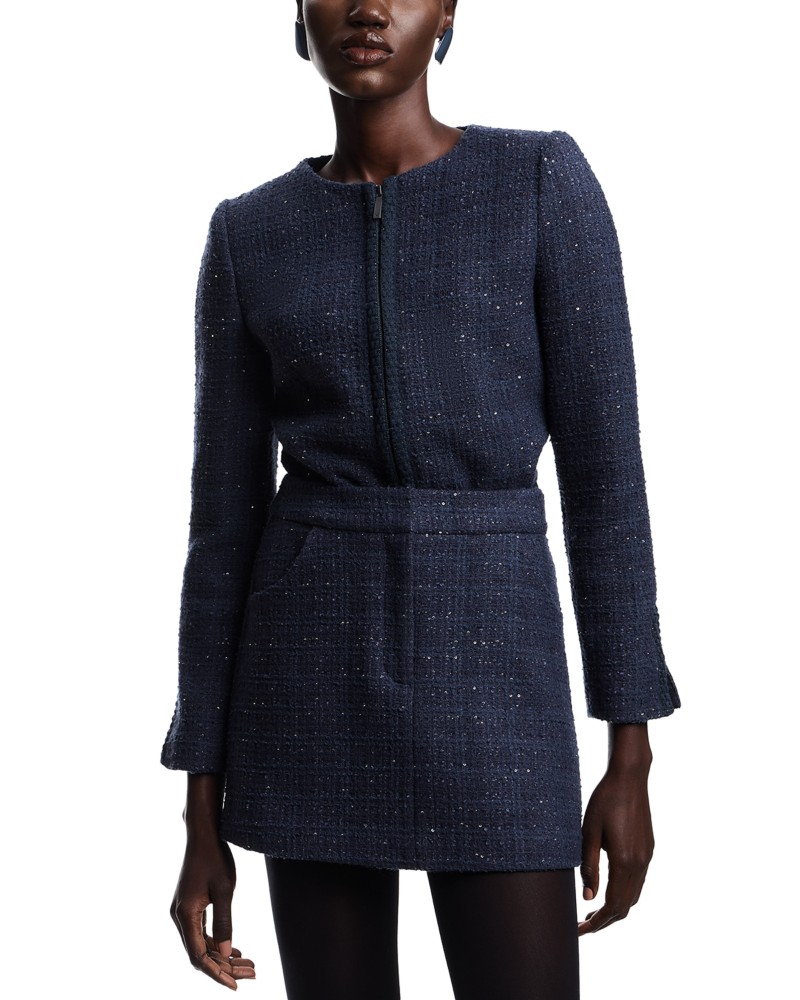 Emporio Armani Sequined Tweed Mini Skirt in Solid Medium
