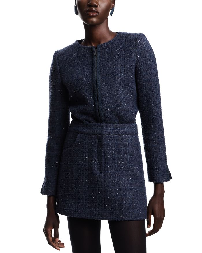 Sequined Tweed Mini Skirt