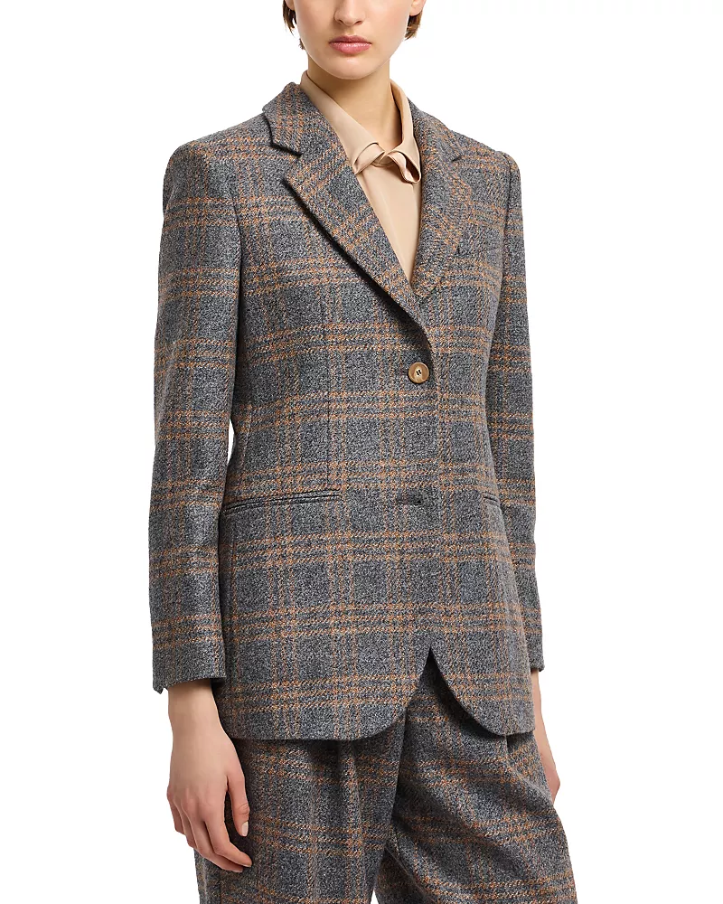 Emporio Armani Icon Checkered Wool Blazer