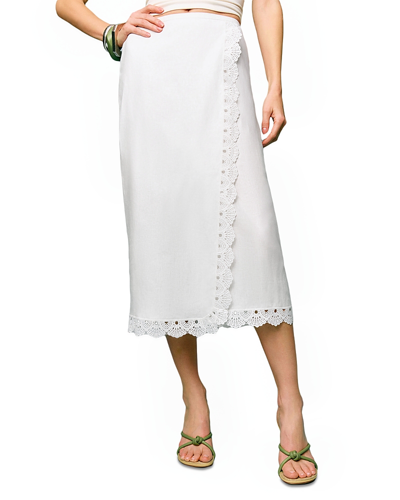 Reformation Felicity Linen Skirt In White