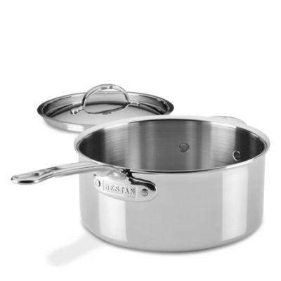 ProBond Luxe 4 Quart Professional Clad Stainless Steel Saucepan with Lid 