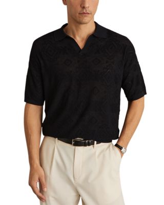 REISS - Aztek Slim Fit Jacquard Knit Polo