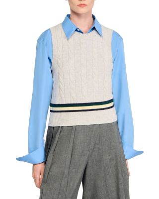 Wool Cashmere Cable Knit Vest