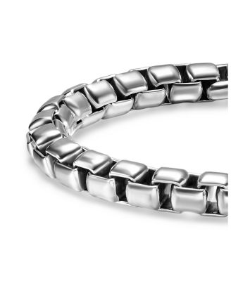 Men's Box Chain Bracelet in Sterling Silver, 7.3mm
