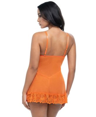 Valentine Soft Cup Lace Babydoll with Bows and G-string Panty