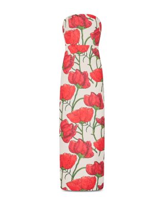 Red Peony Orion Jacquard Dress