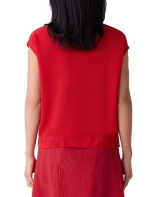 Linen Blend Crewneck Cardigan Sweater