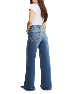 Soft Tech Good Waist Palazzo Jeans in Indigo 986