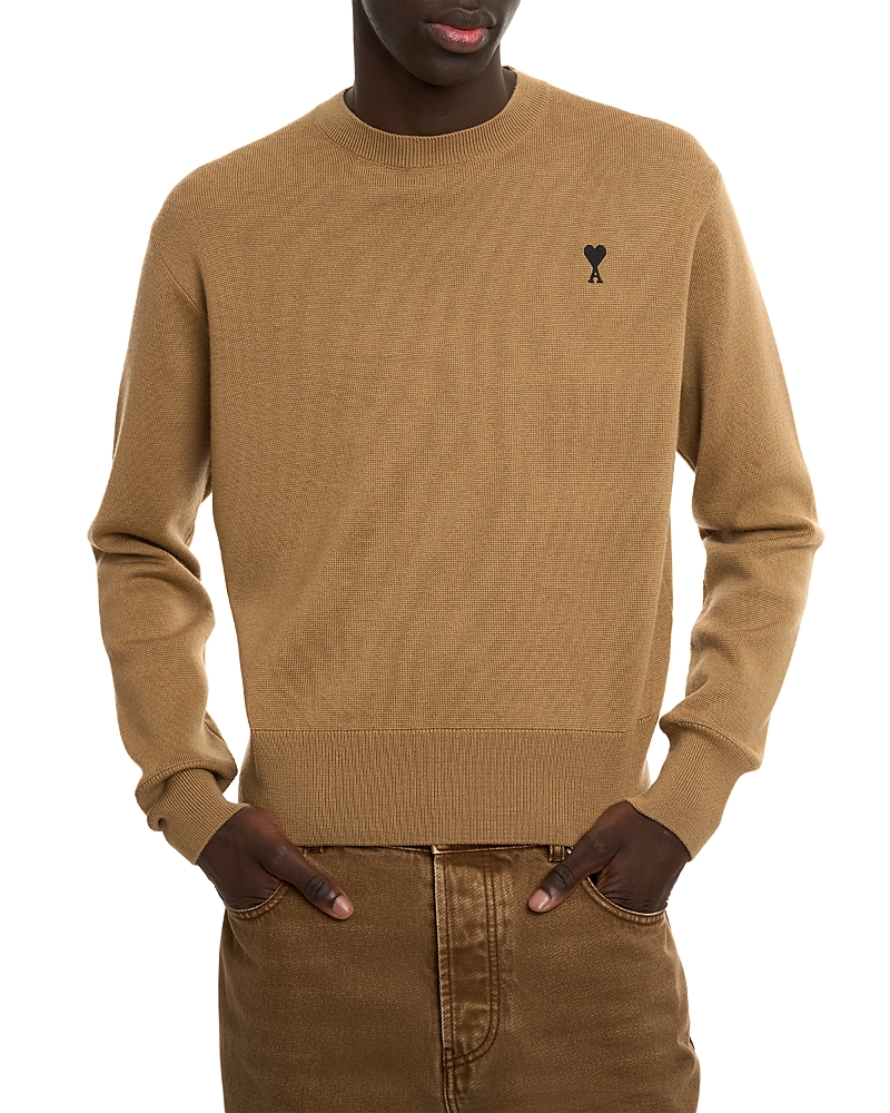 Ami Alexandre Mattiussi Brown Wool Ami De Coeur Crewneck Sweater Brown In Brown