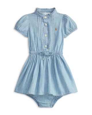 Ralph Lauren Polo Girls' Indigo Cotton Chambray Dress - Baby |  Bloomingdale's Kids
