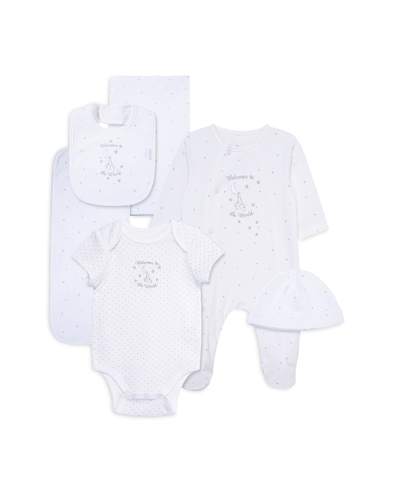 Little Me Unisex Welcome To The World Six Piece Gift Box Set - Baby In White