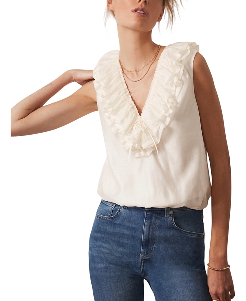 Mint Velvet Women's Ruffle Front Top