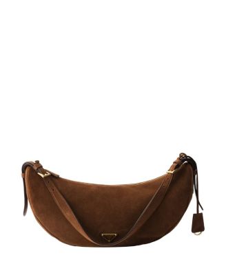 Prada - Demi-Lune Large Suede Shoulder Bag
