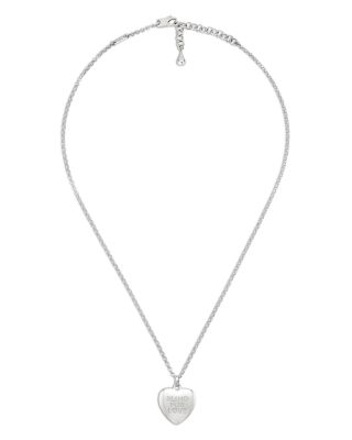 Sterling Silver Blind for Love Double G Heart Pendant Necklace, 19.7-21.7"