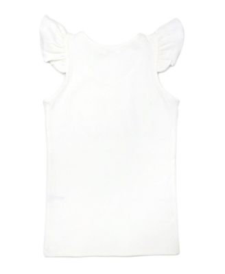 Girls' Flutter Sleeve "big sis" Pink Sparkle Embroidered Tank - Little Kid