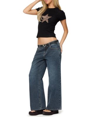 Petite Ace Relaxed Dark Rinse Wash Jeans