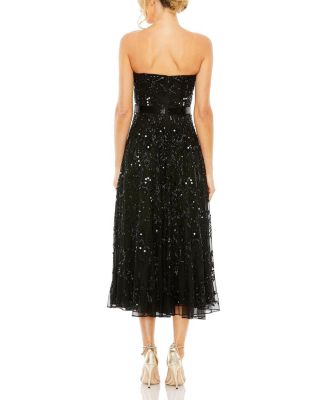 Strapless Embellished A Line Dress